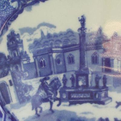 Lot #53: Vintage Large Blue and White Platter