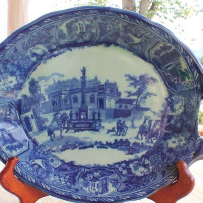 Lot #53: Vintage Large Blue and White Platter