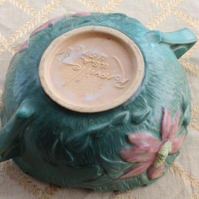 Lot #54: Large Vintage ROSEVILLEâ„¢ Hand Painted Bowl