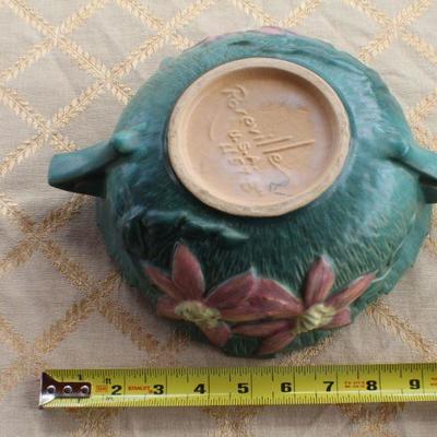 Lot #54: Large Vintage ROSEVILLEâ„¢ Hand Painted Bowl