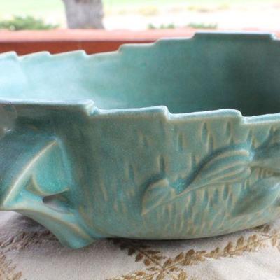 Lot #54: Large Vintage ROSEVILLEâ„¢ Hand Painted Bowl