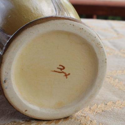 Lot #55: Vintage Hand Painted Mid Century Modern Tree Theme Vase