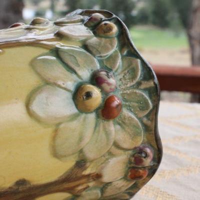 Lot #55: Vintage Hand Painted Mid Century Modern Tree Theme Vase
