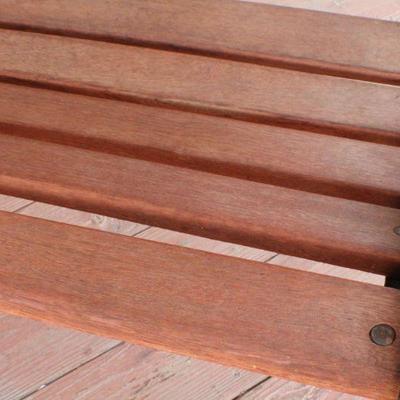 Lot #57: Vintage Heavy Iron and Wood Front Porch Bench w/ Flower Theme Back Accent