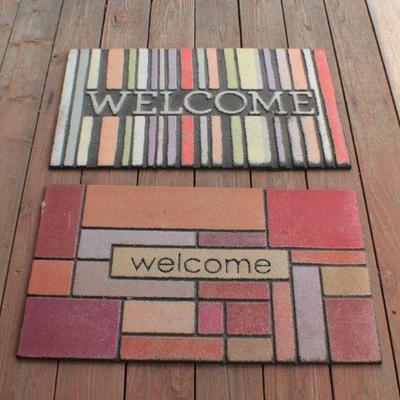 Lot #58: Pair of (2) Colorful WELCOME Mats {Each is 30" x 18"}