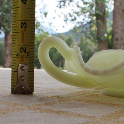 Lot #62: Pair of Vintage Green FENTONâ„¢ Glass Dishes Matching