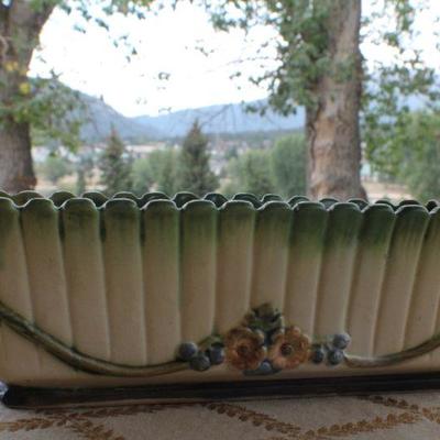Lot #67: Vintage WELLER WAREâ„¢ Hand Painted Mid Century Modern Planter