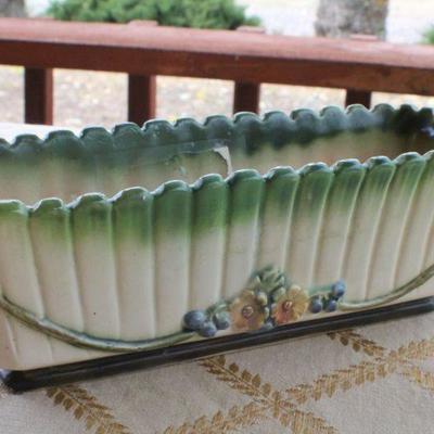 Lot #67: Vintage WELLER WAREâ„¢ Hand Painted Mid Century Modern Planter