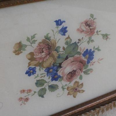 Lot #71: Vintage Mid Century Modern Flower Themed Jewelry/Trinket Box Gold Tone Metal Case