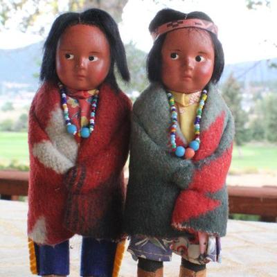 Lot #73: Pair of 1950's Skookum Dolls 