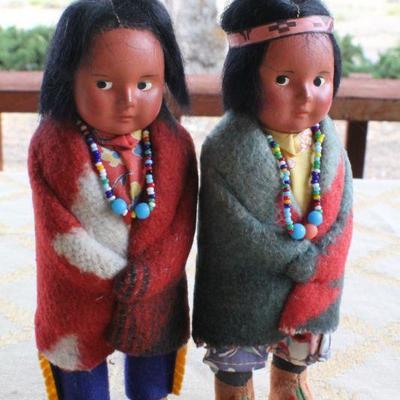 Lot #73: Pair of 1950's Skookum Dolls 