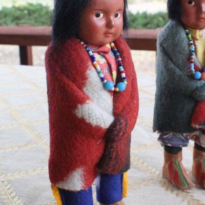Lot #73: Pair of 1950's Skookum Dolls 