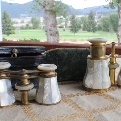 Lot #74: Pair of Antique Opera Binoculars (smaller set needs repair)