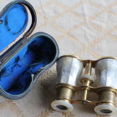 Lot #74: Pair of Antique Opera Binoculars (smaller set needs repair)