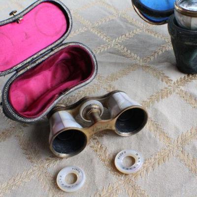 Lot #74: Pair of Antique Opera Binoculars (smaller set needs repair)