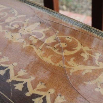 Lot #76: Set of Wood Nesting Side Tables w/ Grecian Chariot MotÃ­f Inlay 