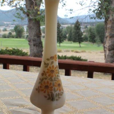 Lot #84: Vintage FENTONâ„¢ Hand Painted Thin Vase SIGNED by Artist