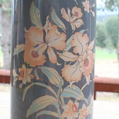 Lot #87: Vintage Japanese Tall Vase w/ Hallmark on Bottom