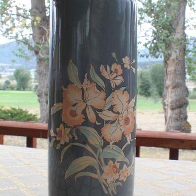 Lot #87: Vintage Japanese Tall Vase w/ Hallmark on Bottom