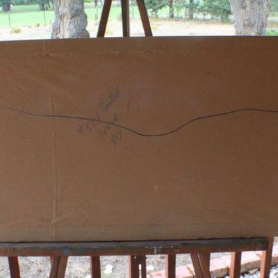 Lot #96: Vintage ANDREW GUNDERSON Landscape Pastel w/ Glass Front Wood Frame 30.5" x 16.5" 
