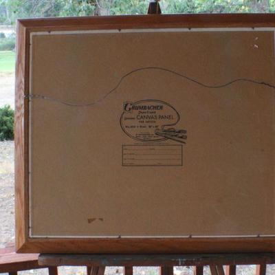 Lot #99: Vintage SIGNED R. Proctor Boathouse Nautical Scene Framed 27" x 23.5" 