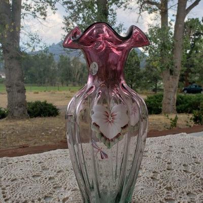 Lot 102: Signed Fenton Vase