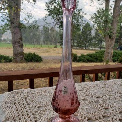 Lot 103: Fenton Pink Vase