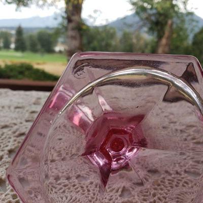 Lot 104: Fenton Pink Candleholders 