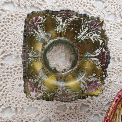 Lot 110: Reverse Painted Glass Bowls