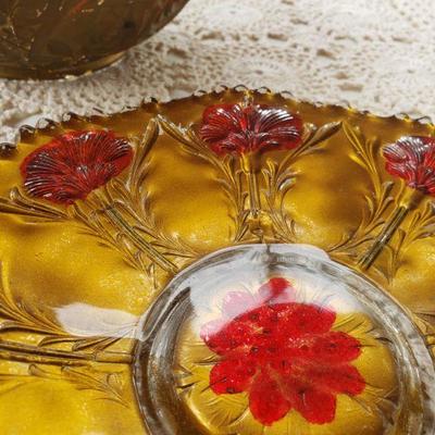 Lot 110: Reverse Painted Glass Bowls