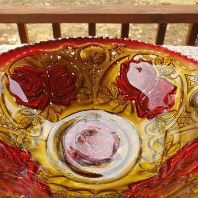 Lot 110: Reverse Painted Glass Bowls