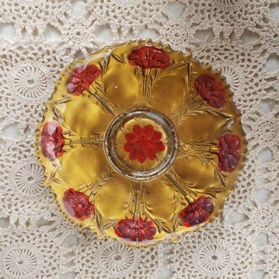Lot 110: Reverse Painted Glass Bowls
