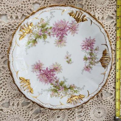 Lot 112: Limoges Bee Bowl, Limoges Chrysanthemums Plate & 3 Pickard Plates