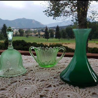 Lot 115: Vintage Green Glass Lot