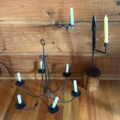 Lot 5 - Iron Candle Holders w/ Candles