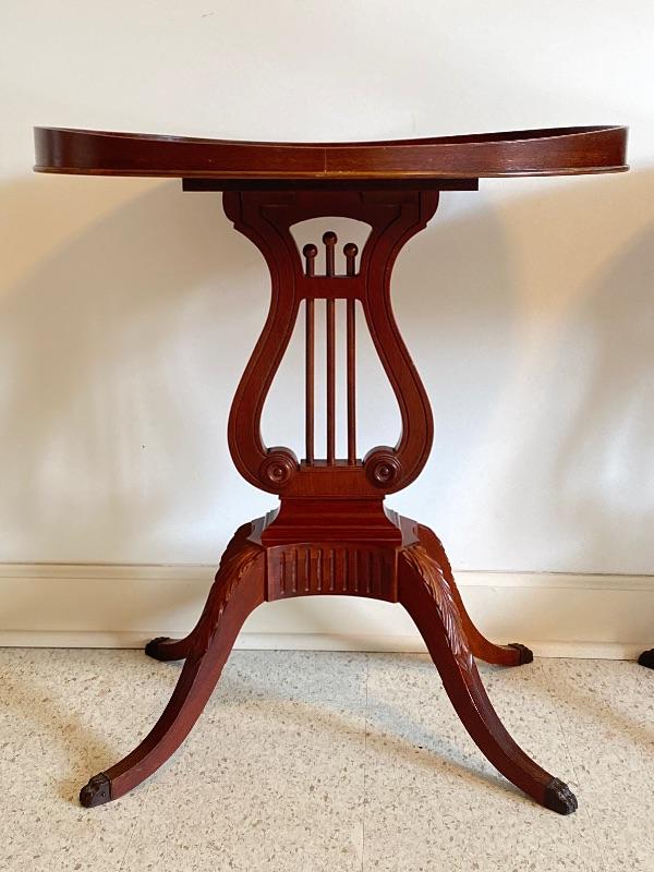 Pair of Mersman Mahogany Harp End Tables Excellent Condition
