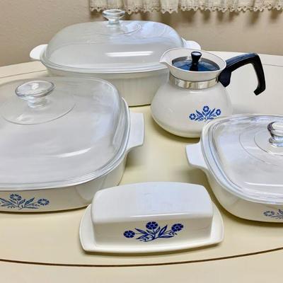 #127    GROUP OF CORNING WARE CORNFLOWER 