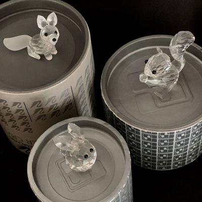 #140   SWAROVSKI CRYSTAL FOX SQUIRREL & RABBIT BOXES
