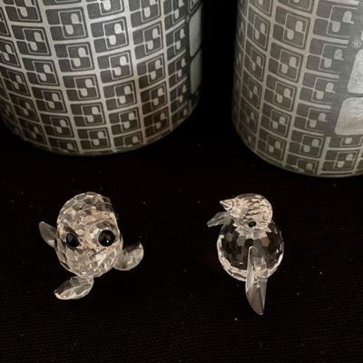#143   SWAROVSKI CRYSTAL FIGURINES BABY SEAL & PENGUIN