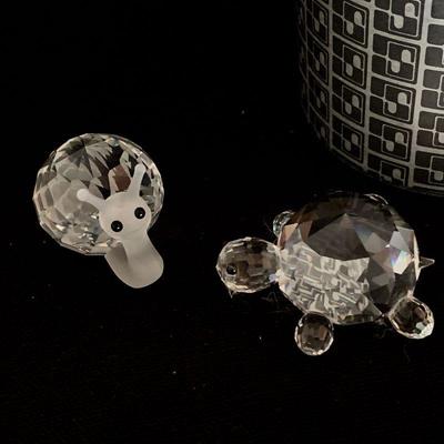 #145  SWAROVSKI CRYSTAL FIGURINES SNAIL & TURTLE 