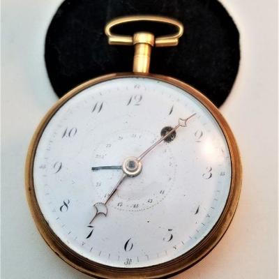 Lot #92  Beautiful Antique French Pocket Watch in 18kt Gold Case