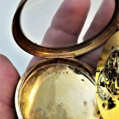 Lot #92  Beautiful Antique French Pocket Watch in 18kt Gold Case