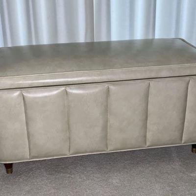 #159   VINTAGE NAUGAHYDE STORAGE CHEST CONE LEGS