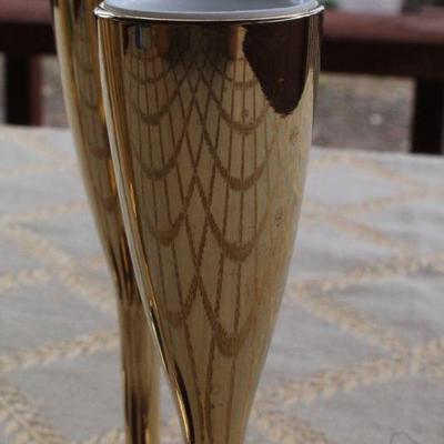 Lot #117: Set of (4) Vintage Brass Made in Germany Mid Century Modern Shot Glasses