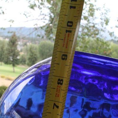 Lot #121: Large Dark Blue Glass Pot 