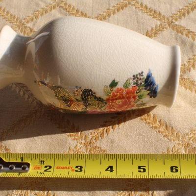 Lot #126: Vintage Japanese Decorative Peacock Themed Vase