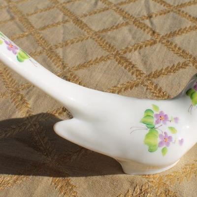 Lot #128: Hand Painted Ceramic Bird and Carved Soapstone Deco