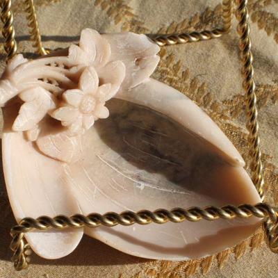Lot #128: Hand Painted Ceramic Bird and Carved Soapstone Deco