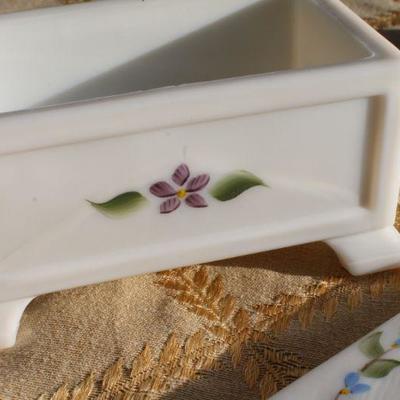 Lot #130: Vintage LEFTON CHINAâ„¢ Decorative Bell and SIGNED Hand Painted Marble Trinket/Jewelry Box