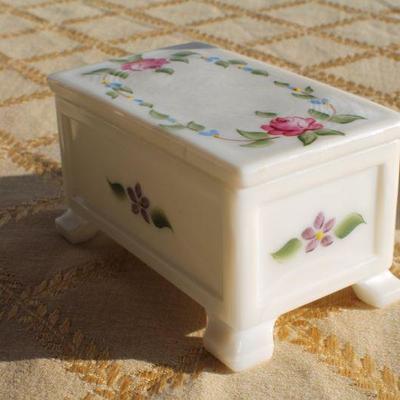 Lot #130: Vintage LEFTON CHINAâ„¢ Decorative Bell and SIGNED Hand Painted Marble Trinket/Jewelry Box